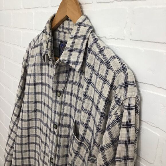 SARGENT Pepper southwestern western mens flannel plaid 100% cotton button down - Picture 2 of 14